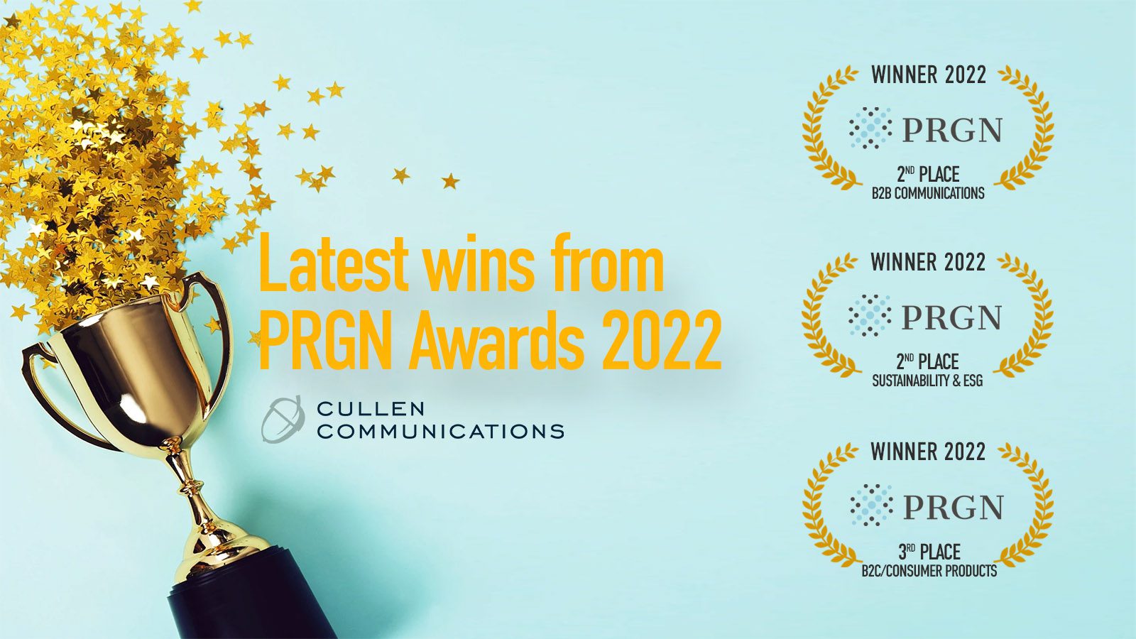 Cullen Communications - PRGN Awards 2022 Wins in 3 categories